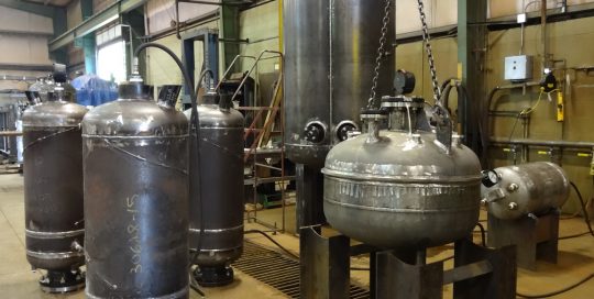 pressure vessels in hydro test