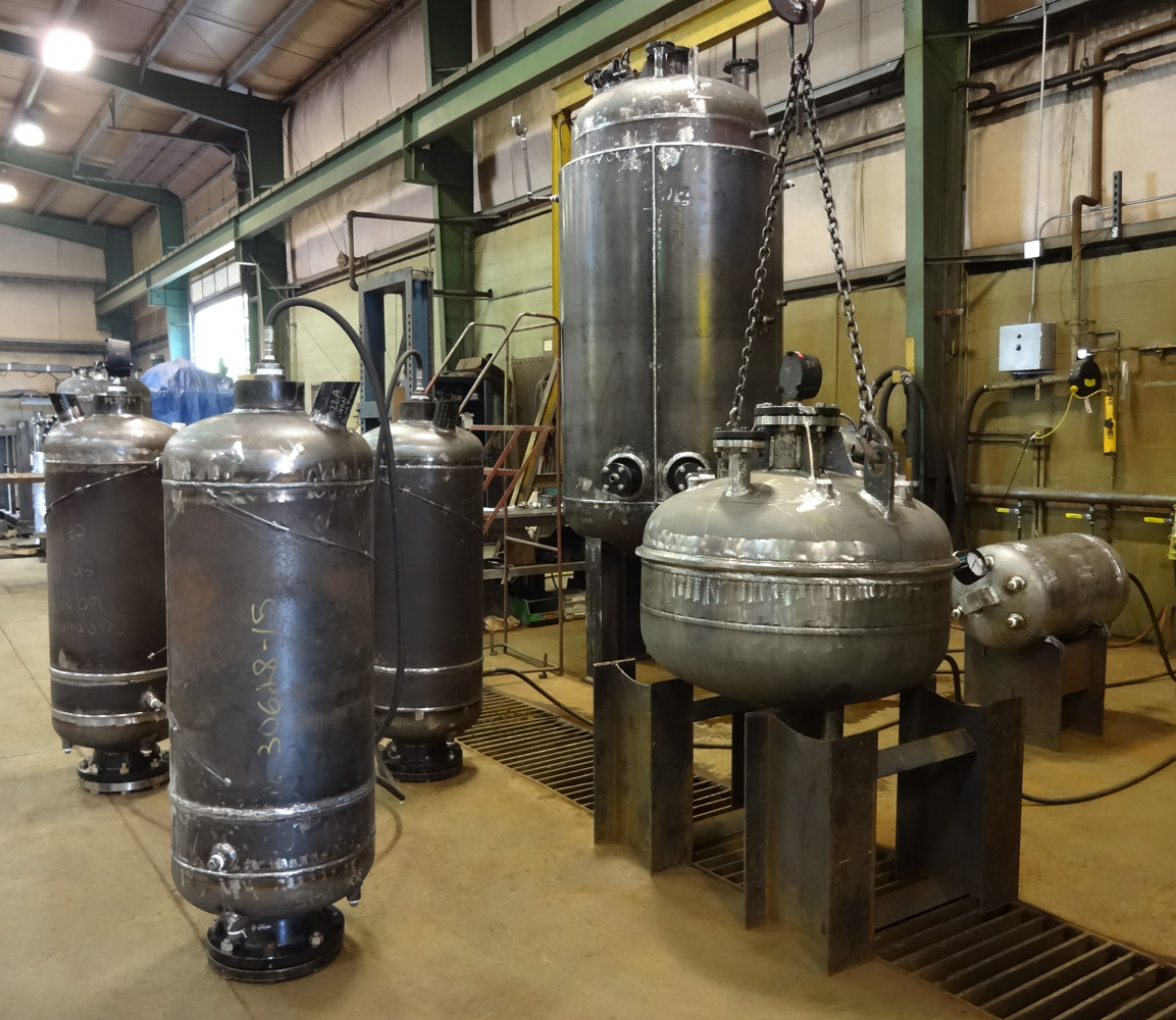 pressure vessels in hydro test